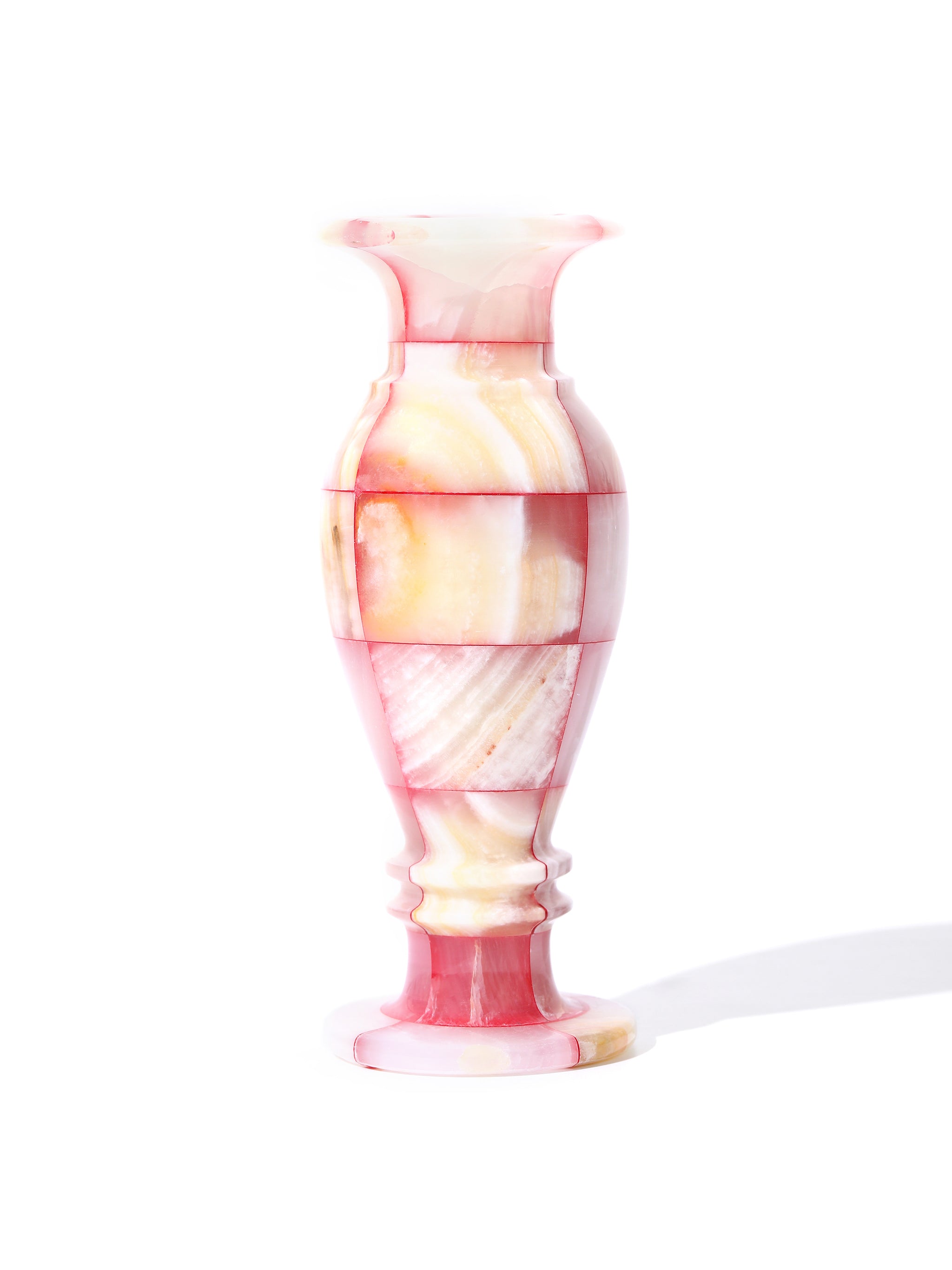 Rosy Dawn Jade Mosaic Vase, Tall