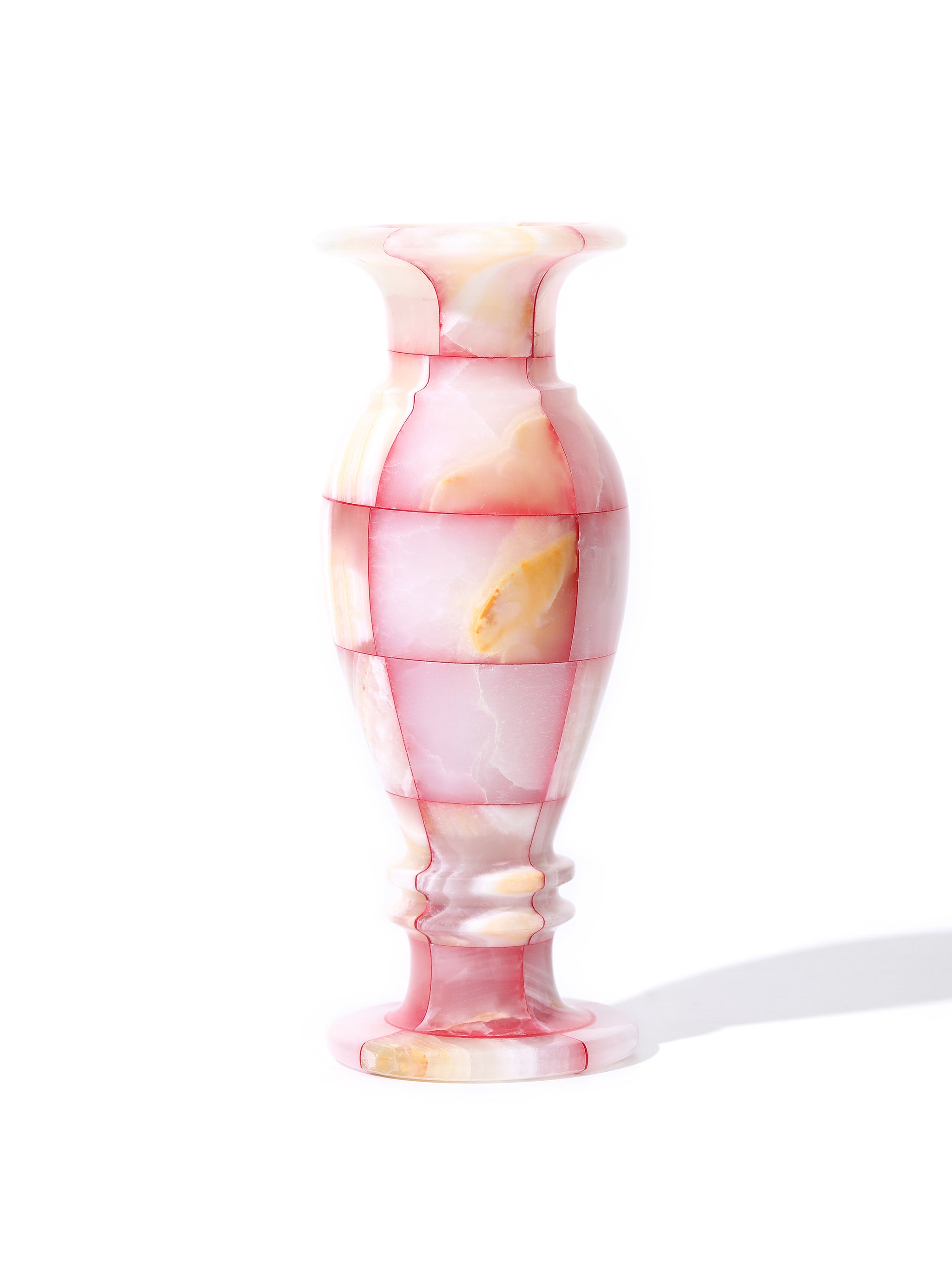 Rosy Dawn Jade Mosaic Vase, Tall