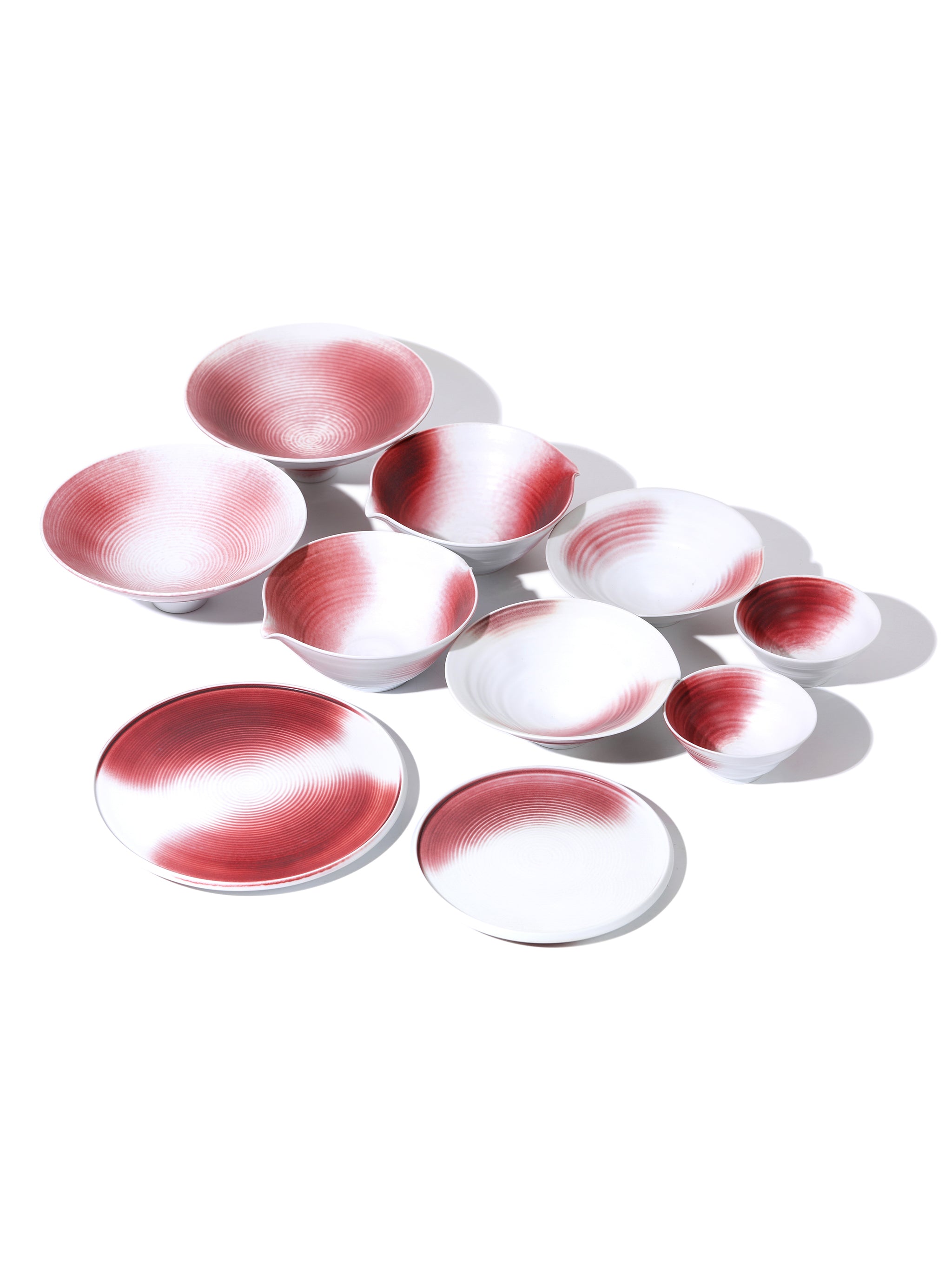 Garnet Blush Pouring Bowl, Double Spout