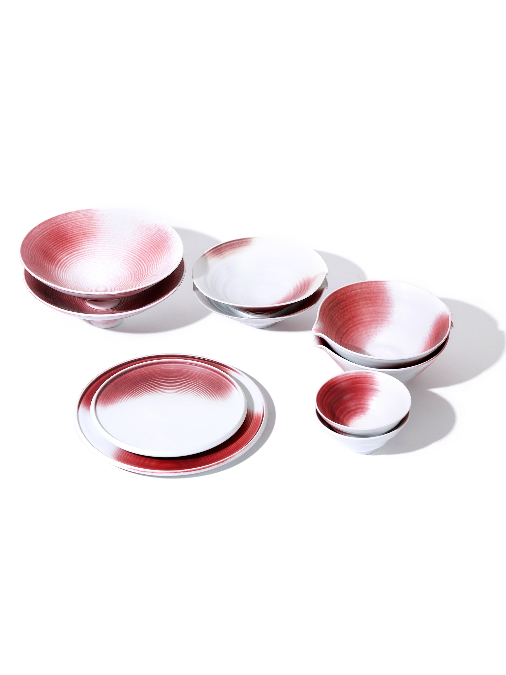 Garnet Blush Pouring Bowl, Double Spout