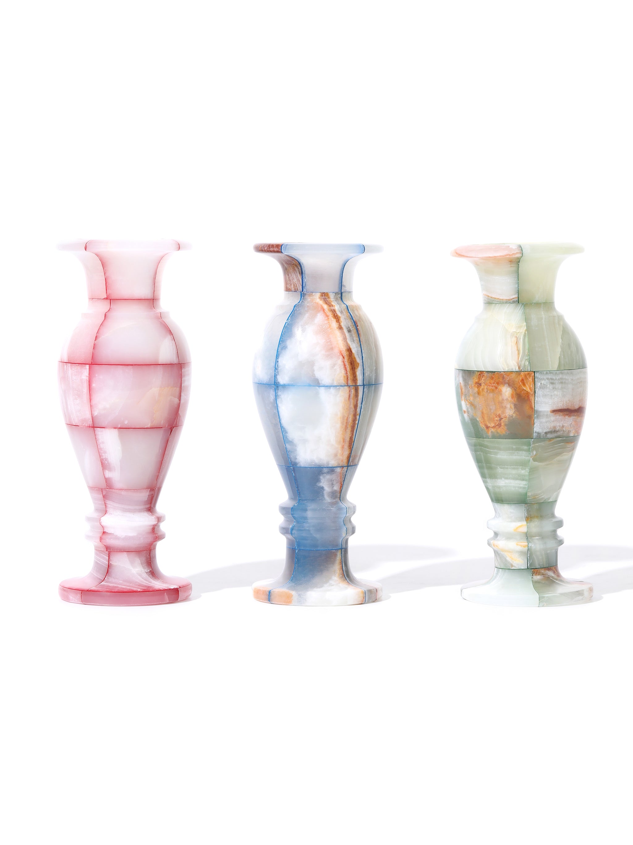 Sky Wave Jade Mosaic Vase, Tall