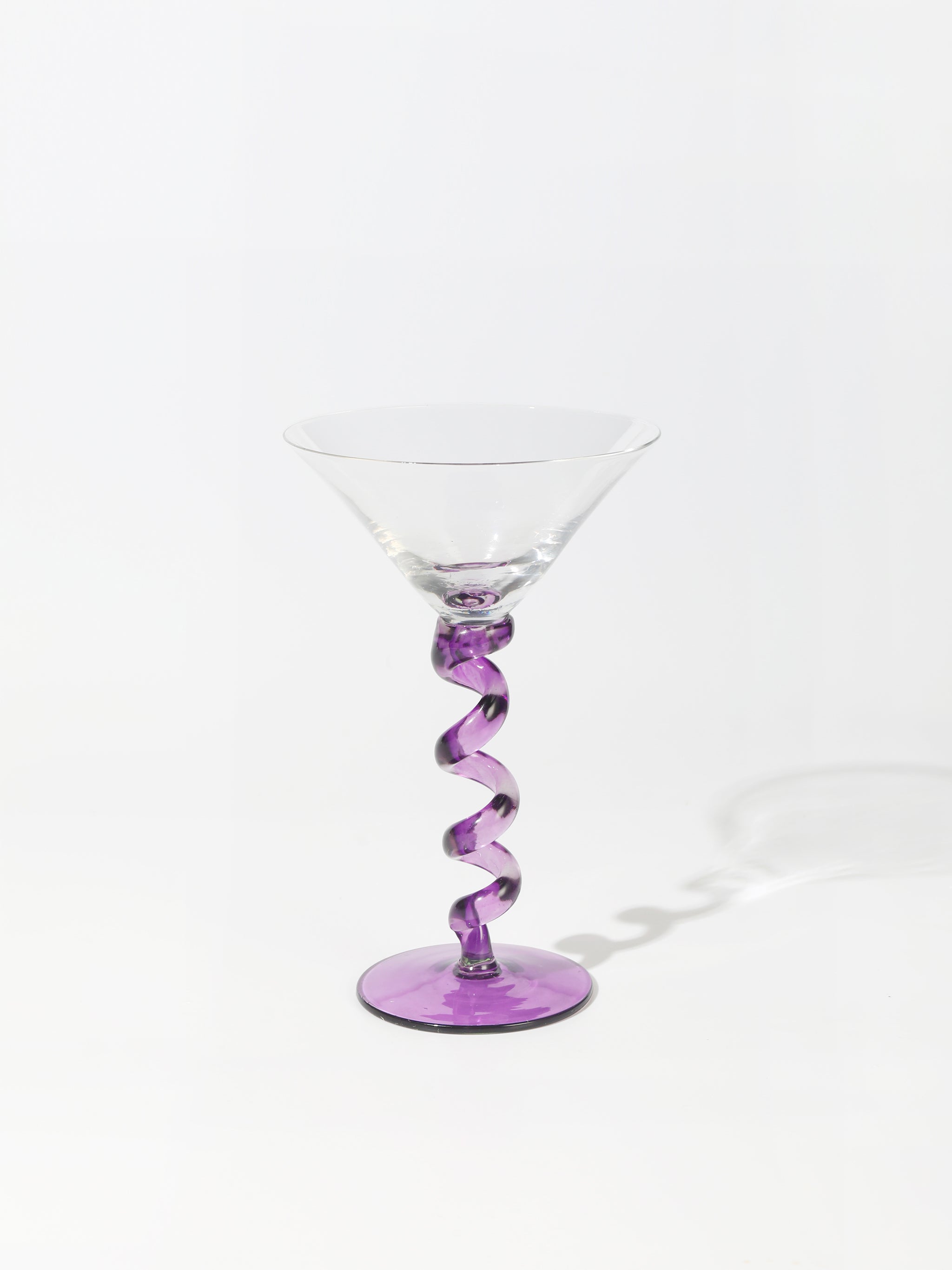 Violet Spiral Stem Martini Glass