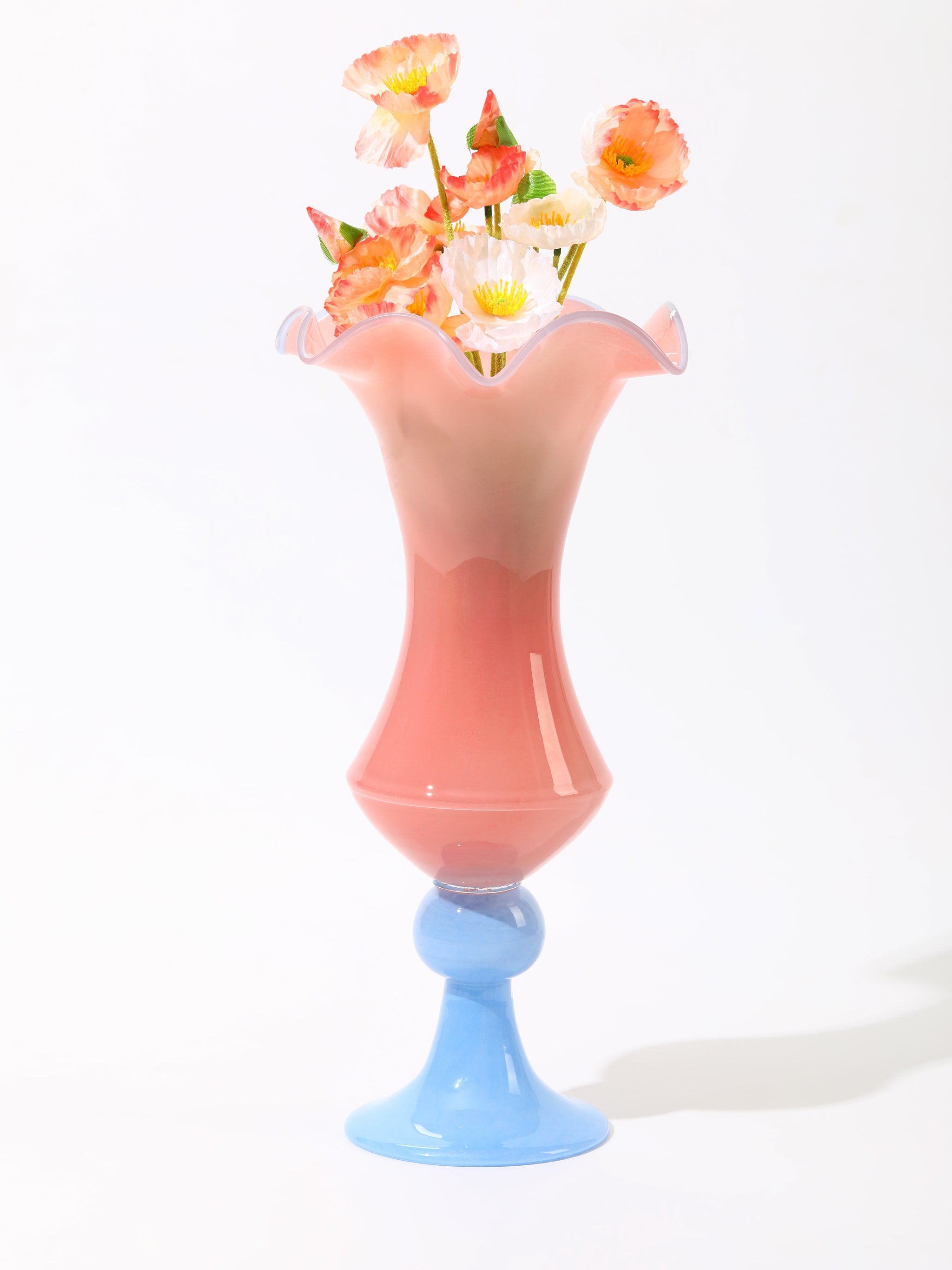 Coral Sunset Ripple Vase