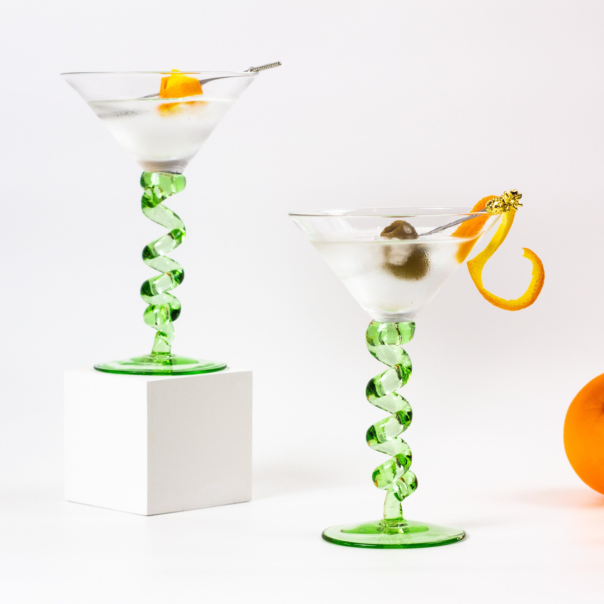 Nova Spiral Stem Martini Glass