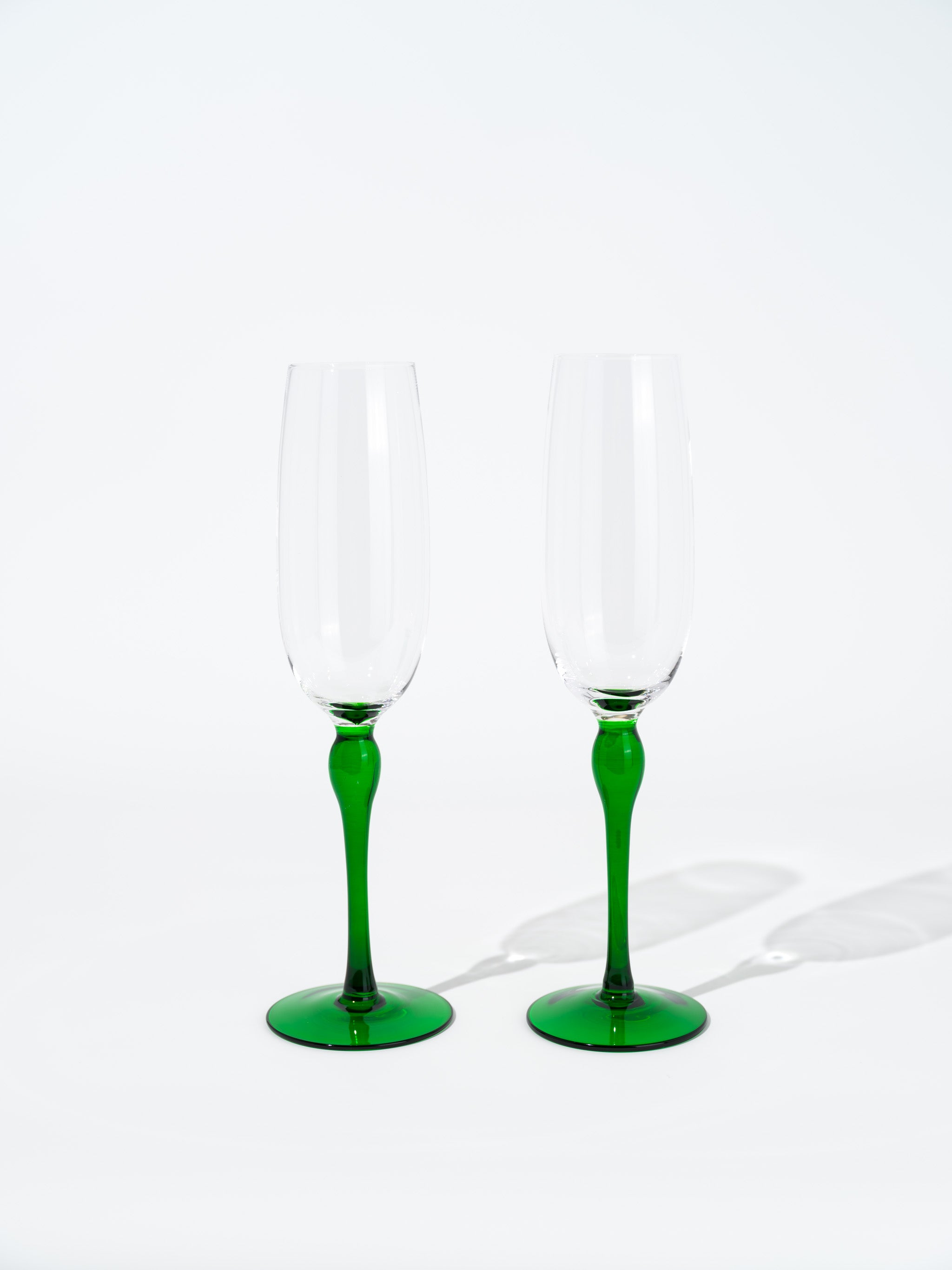 Maureen Retro Champagne Glass, Green