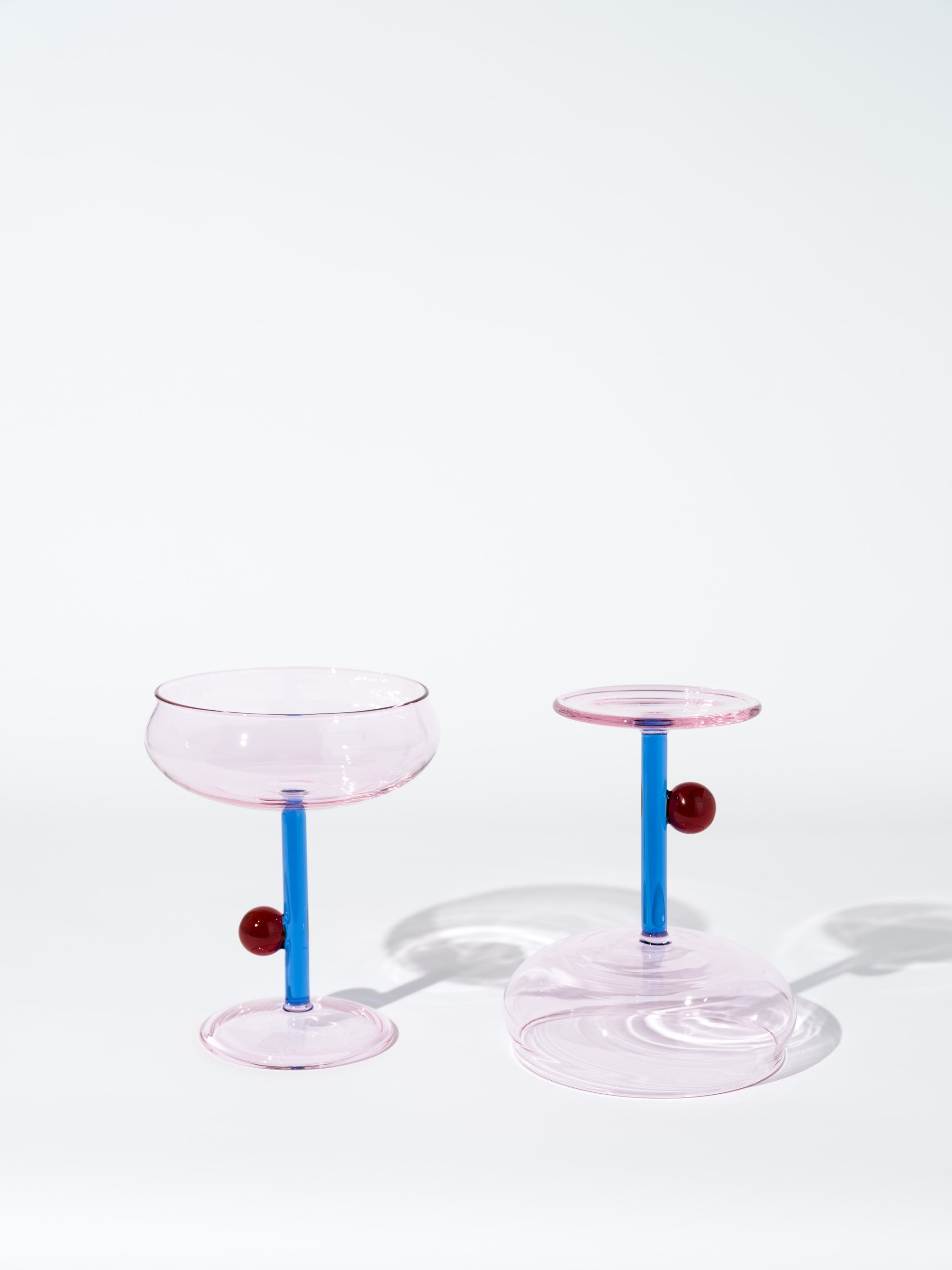 Pink Dot Dessert Coupe Cocktail Glass