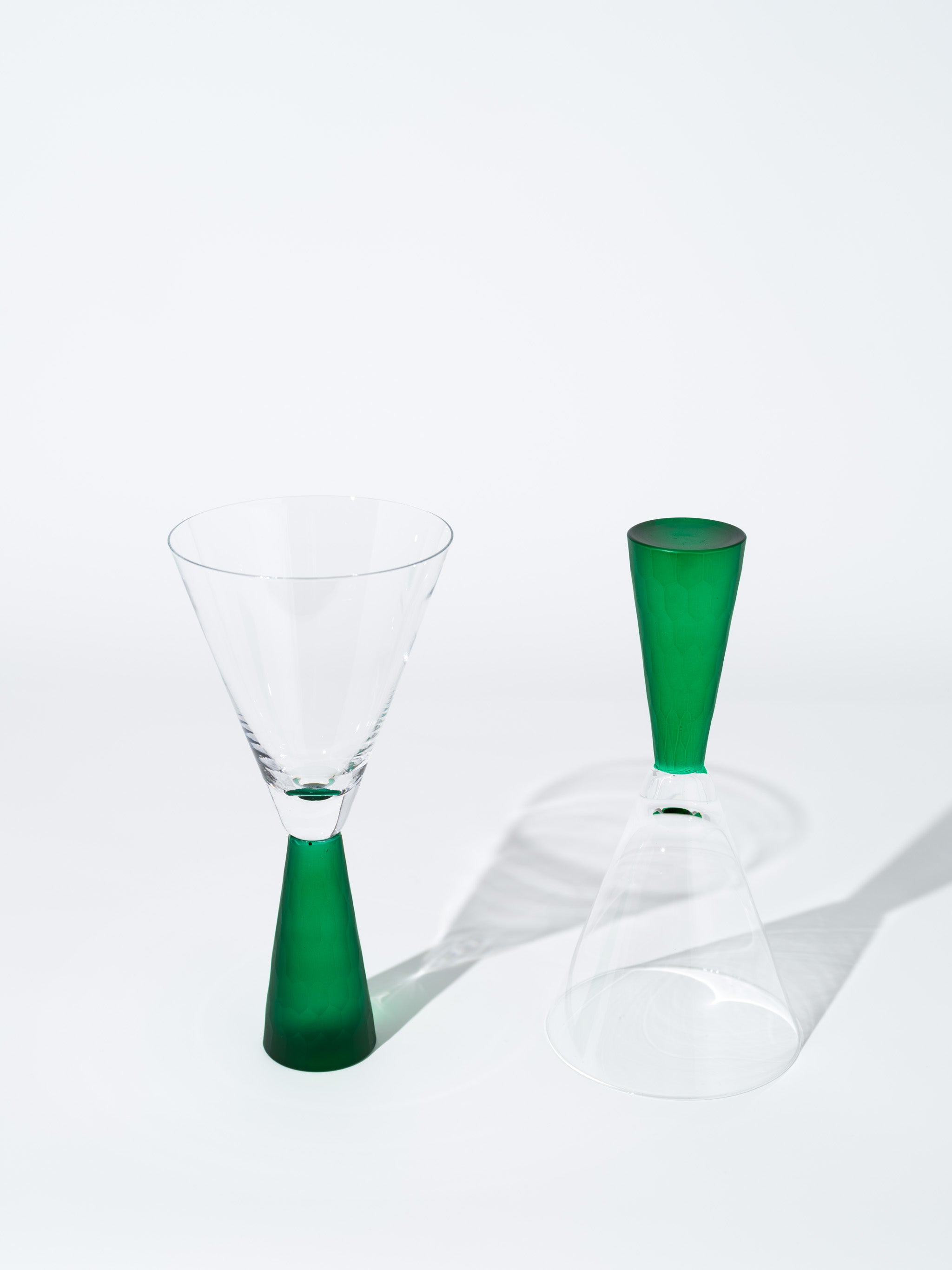 Doris Party Wine Glass, Retro Green