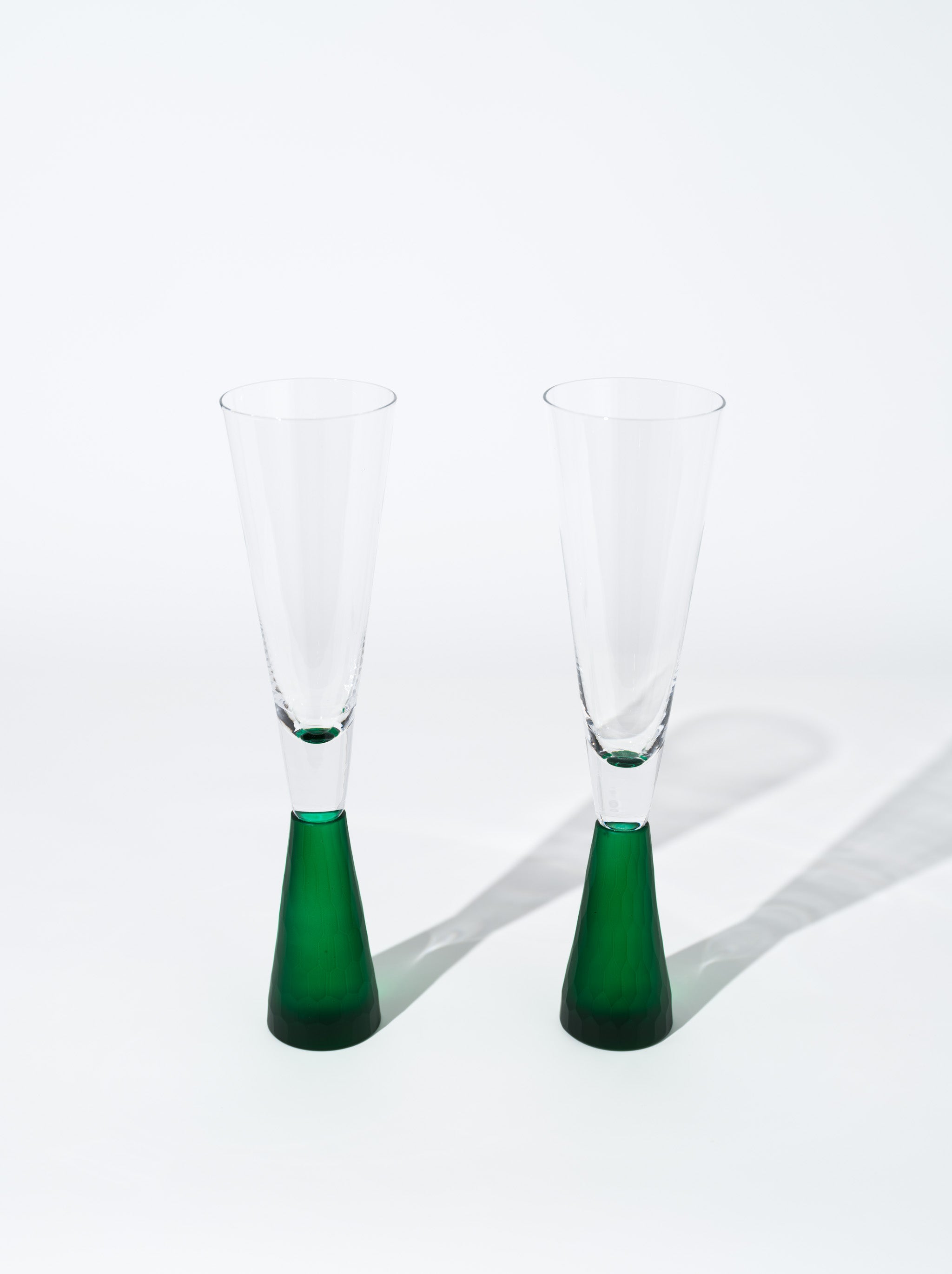 Doris Party Champagne Glass, Retro Green